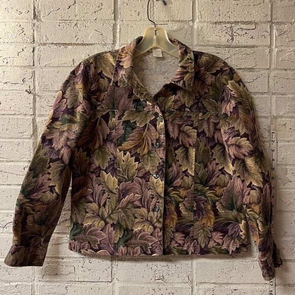 Coldwater Creek Cotton Purple Floral Jacket Petite Small - Picture 1 of 10